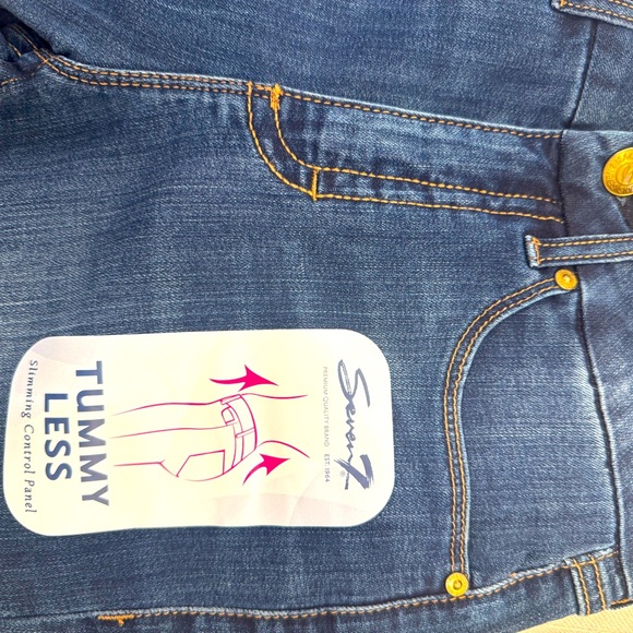 NWT Seven TummyLess High Rise Skinny Jeans Dark Wash Size 4 - Picture 6 of 10